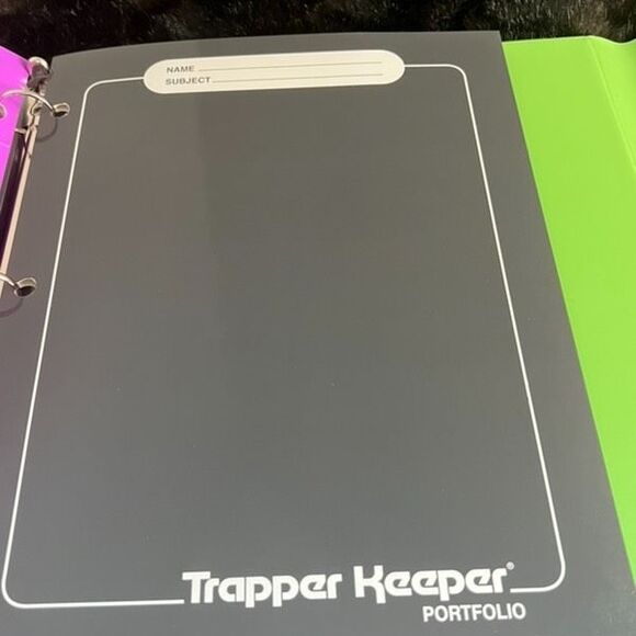 Trapper Keeper Organizer Binder Retro Purple Leopard With Boombox - Picture 7 of 8